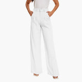 Wide Leg High-Waisted Trousers for Women - Casual Trousers