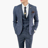 Men's Three-Piece Suit with Check Pattern for Every Season