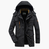 Men's Parka Jacket with Adjustable Hood and Fleece Lining