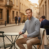 The Crestfield Cashmere Quarter Zip Sweater – Men's 100% Soft Luxury Wool Knit Sweater