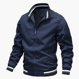 Men's Jacket with Ribbed Details and Front Zipper