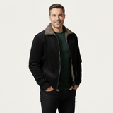 The Alassio Men’s Corduroy Jacket – Fleece Lined Winter Zip Up Coat with Fur Collar