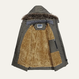 The Olbia Men's Warm Hooded Fur Jacket with Multti Pockets