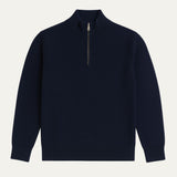 The Guildford Men's Old Money Half-Zip Navy Blue Sweater