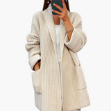Women’s Cardigan with V Neck and Patch Pockets