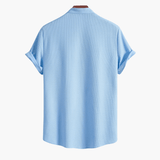 Men's Shirt with Stand-Up Collar – Casual & Comfortable for Summer