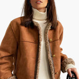 Faux Shearling Jacket for Women – Winter Jacket with Cozy Lining