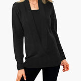 Women's Sweater with Deep V-Neck and Long Sleeves