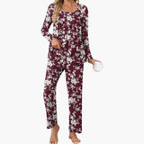 Women's Pajama Set with Long Sleeves and Star Pattern