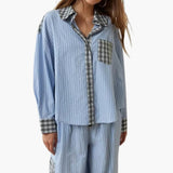 Women's Pajama Set with Button Top and Elastic Pants