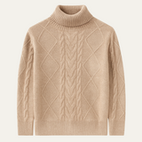The Denbighshire Men's Cable Knit Turtleneck Sweater