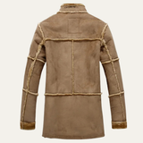 The Kingsley Men’s Shearling Suede Leather Coat – Winter Warm Jacket