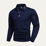 The Veneto Men’s Textured Winter Casual Sweater with Zip Sleeve Pocket