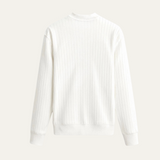The Cookham Men's White Ribbed Crew Neck Sweater