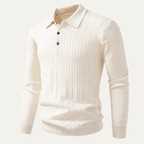 The Catanzaro Men’s Casual Knitted Cable Knit Polo Sweater