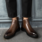 The Lezzeno Men’s Classic Leather Ankle Dress Chelsea Boots