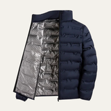 The Chilton Men’s Heated Down Jacket – Winter Ski Jacket with Thermal Lining – Navy Blue