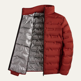 The Marlowe Men’s Heated Down Jacket – Winter Ski Jacket with Thermal Lining – Burgundy