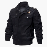 Men's Bomber Jacket with Zipper and Flap Pockets