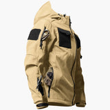 Men's Zip-Up Hooded Jacket with Multiple Pockets