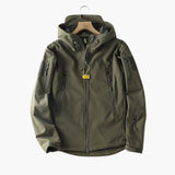 Men's Hooded Jacket with Zipper and Arm Pockets