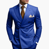 Men’s Suit Set with Notched Lapels and Buttons