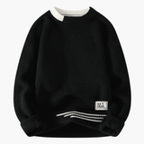 Men's sweater with round neckline and ribbed hem