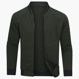 Men's Pullover with Zipper and Ribbed Structure