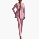 Women's Two-Piece Suit with Blazer and Slim-Fit Pants