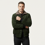 The Alassio Men’s Corduroy Jacket – Fleece Lined Winter Zip Up Coat with Fur Collar