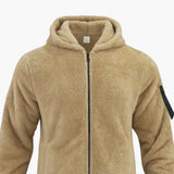 Men's Teddy Jacket with Zipper and Long Sleeves