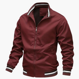 Men's Jacket with Ribbed Details and Front Zipper