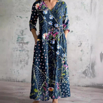 Linda Floral Summer Dress Navy
