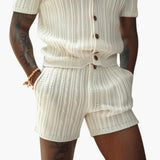 Men's Summer Set made of Knit with Polo Shirt and Shorts
