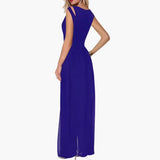 Elegant Women's Evening Dress with Slit – Black Maxi Dress
