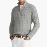 Men's Knit Sweater with Zipper – Winter Sweater