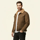 The Braxton Men’s Shearling Vintage Leather Jacket