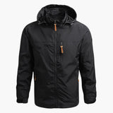 Men's Hooded Jacket with Zipper and Pockets