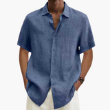 Men's Casual Shirt - Short Sleeve with Button Placket, Summer Style