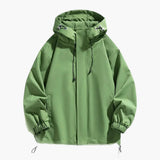 Men's Zip-Up Hoodie with Elastic Hem