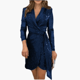 Sequin Wrap Dress for Women – Festive & Elegant