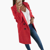 Women's Coat with Button Closure and Long Sleeves