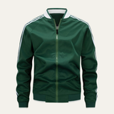 The Oakridge Men’s Breathable Zip Up Lightweight Track Jacket with Striped Sleeves