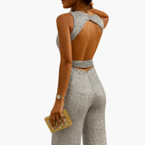 Sleeveless Full-Length Women's Jumpsuit with Waist Belt