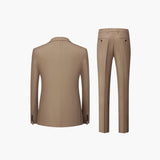 Men's Two-Piece Suit with Pinstripes and Lapel Collar