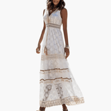 Maxi Dress with Lace for Women – in Airy Boho Style