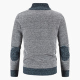 Men's Zip-Up Cardigan with Ribbed Cuffs