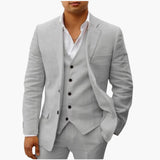 Men's Summer Suit Three-Piece with Vest, Jacket, and Pants