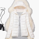Women’s Down Jacket with Hood and Zipper