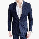 Men's Suit with Pinstripes and Slim Fit Blazer